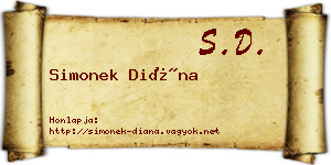 Simonek Diána névjegykártya