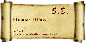 Simonek Diána névjegykártya